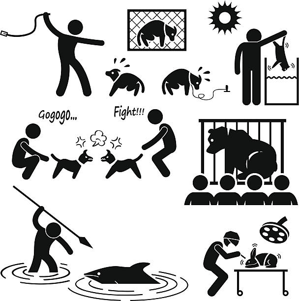 Animal Cruelty Abuse By Human Stick Figure Pictogram Icon Stock  Illustration - Download Image Now - iStock