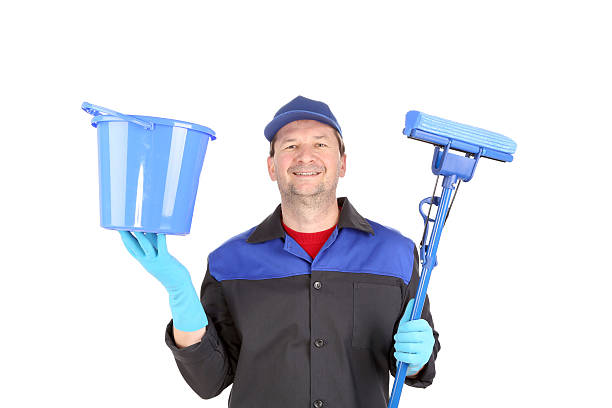 istock Man in workwear with bucket and mop 478433973