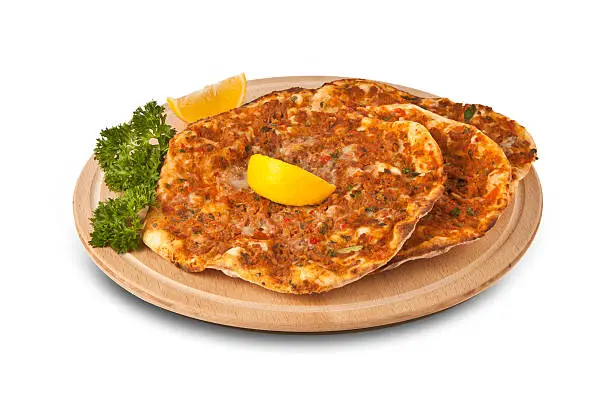 Turkish pide lahmacun isolated