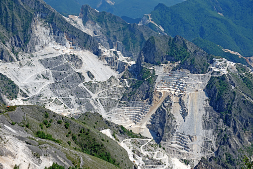 Overview of the marble quarries of Carrara