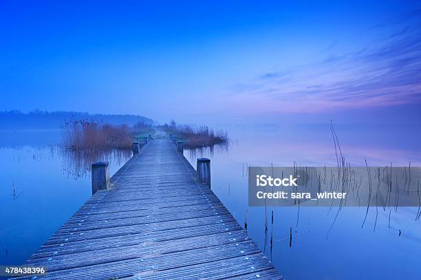 Boardwalk Over Water At Dawn In The Netherlands Stock Photo - Download Image Now - 2015, Boardwalk, Bridge - Built Structure