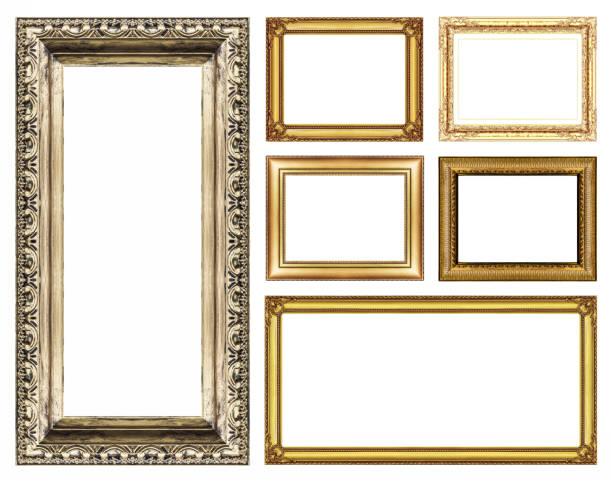 istock Vintage golden frame with blank space and clipping path 478439159