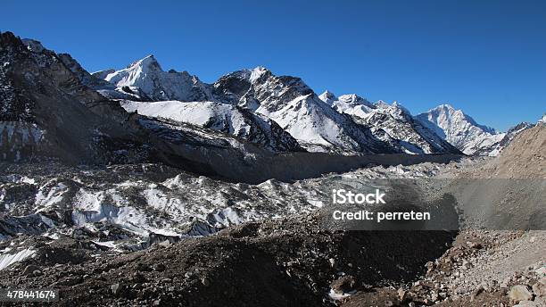 Khumbu Glacier View From Gorak Shep Stock Photo - Download Image Now - 2015, Asia, Beauty In Nature