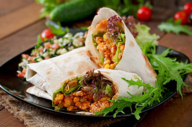 istock Burritos wraps with minced beef and vegetables 478445284