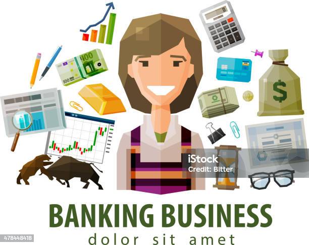 Bank Stock Exchange Business Vector Logo Design Template Money Broker Stock Illustration - Download Image Now