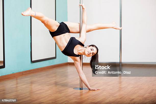 Showing Off My Pole Dancing Routine Stock Photo - Download Image Now - Adult, Adults Only, Athlete