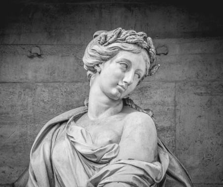 Woman Statue at Trevi Fountain in Rome