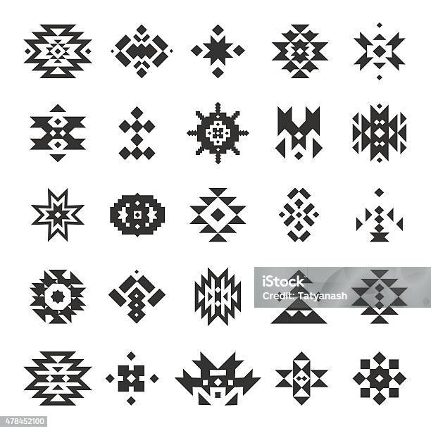 Vector Abstract Geometric Elements Stock Illustration - Download Image Now - Indigenous Culture, Icon, 2015