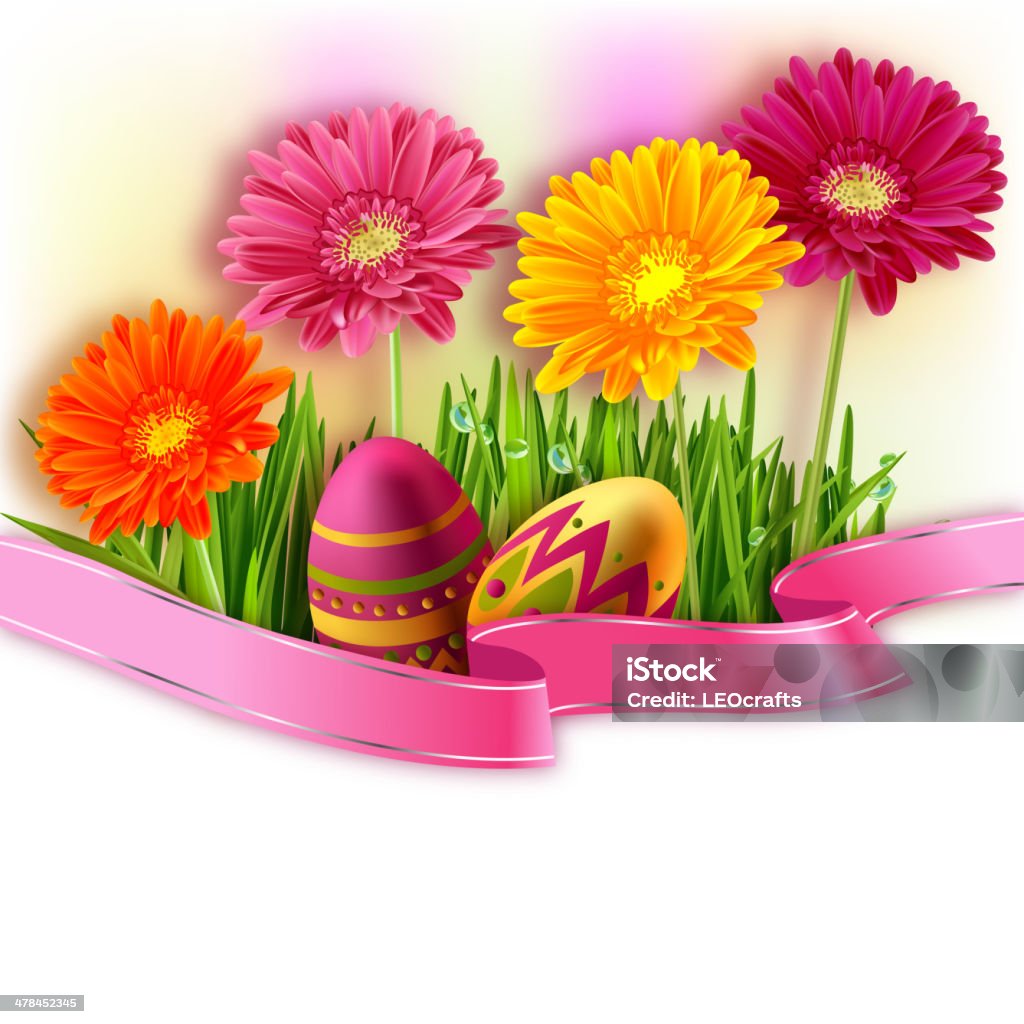 Fond de Pâques - clipart vectoriel de Arbre en fleurs libre de droits