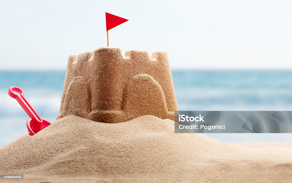 Holiday concept Holiday concept with sandcastle on the seaside Sandcastle - Structure Stock Photo