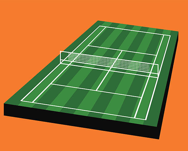 テニスフィールドコード 3 d - tennis in a row team ball点のイラスト素材／クリップアート素材／マンガ素材／アイコン素材