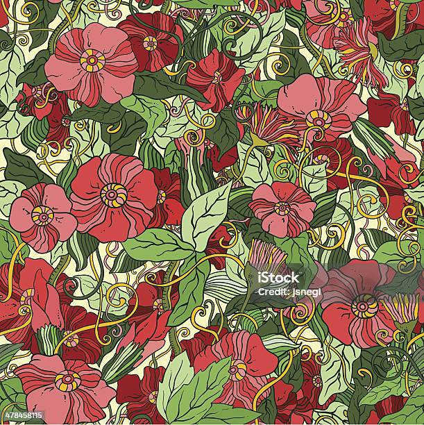 Abstract Flower Seamless Pattern Background Stock Illustration - Download Image Now - Art, Art And Craft, Autumn