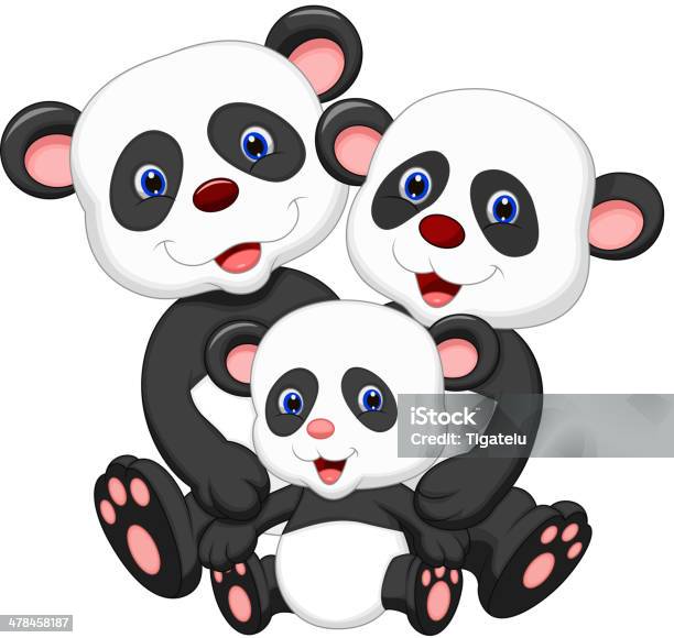 Panda Bear Familie Comic Stock Vektor Art und mehr Bilder von Bär - Bär, Charakterkopf, Comic - Kunstwerk