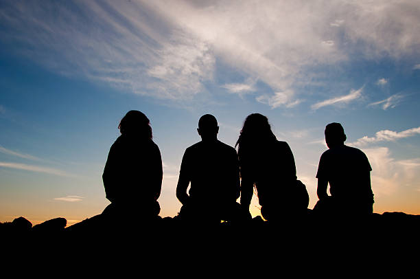 Close-Up Of Silhouette Person Against Black Background