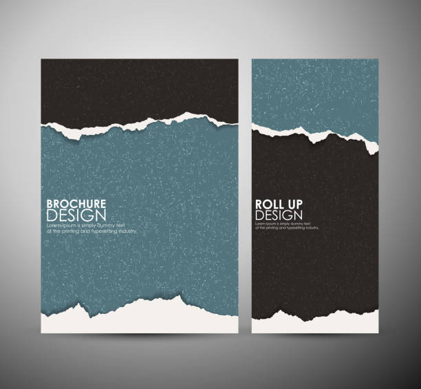 Abstract Torn paper brochure business design template or roll up. Abstract Torn paper brochure business design template or roll up. Vector illustration torn paper stock illustrations