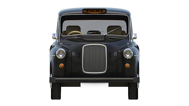 texi preto - taxi car three dimensional shape isolated - fotografias e filmes do acervo