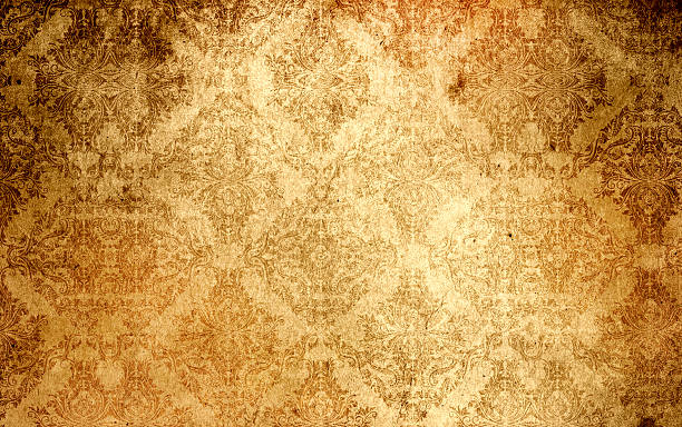 istock Old grunge paper background with vintage ornament. 478470136