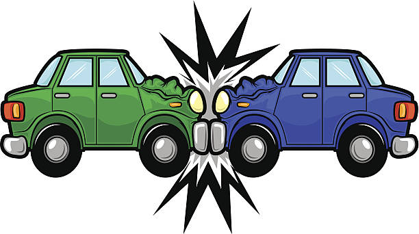 Car Accident Cartoon vector art illustration