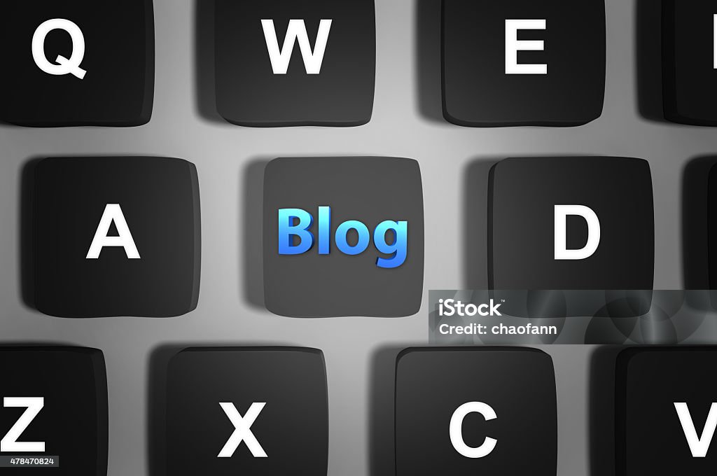 Blogging blog button on a keyboard concept. 2015 Stock Photo