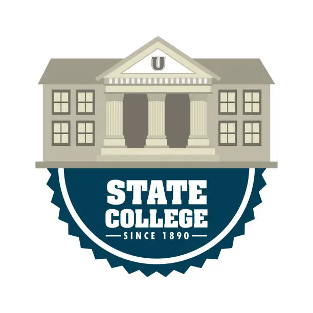 Vector illustration of state college