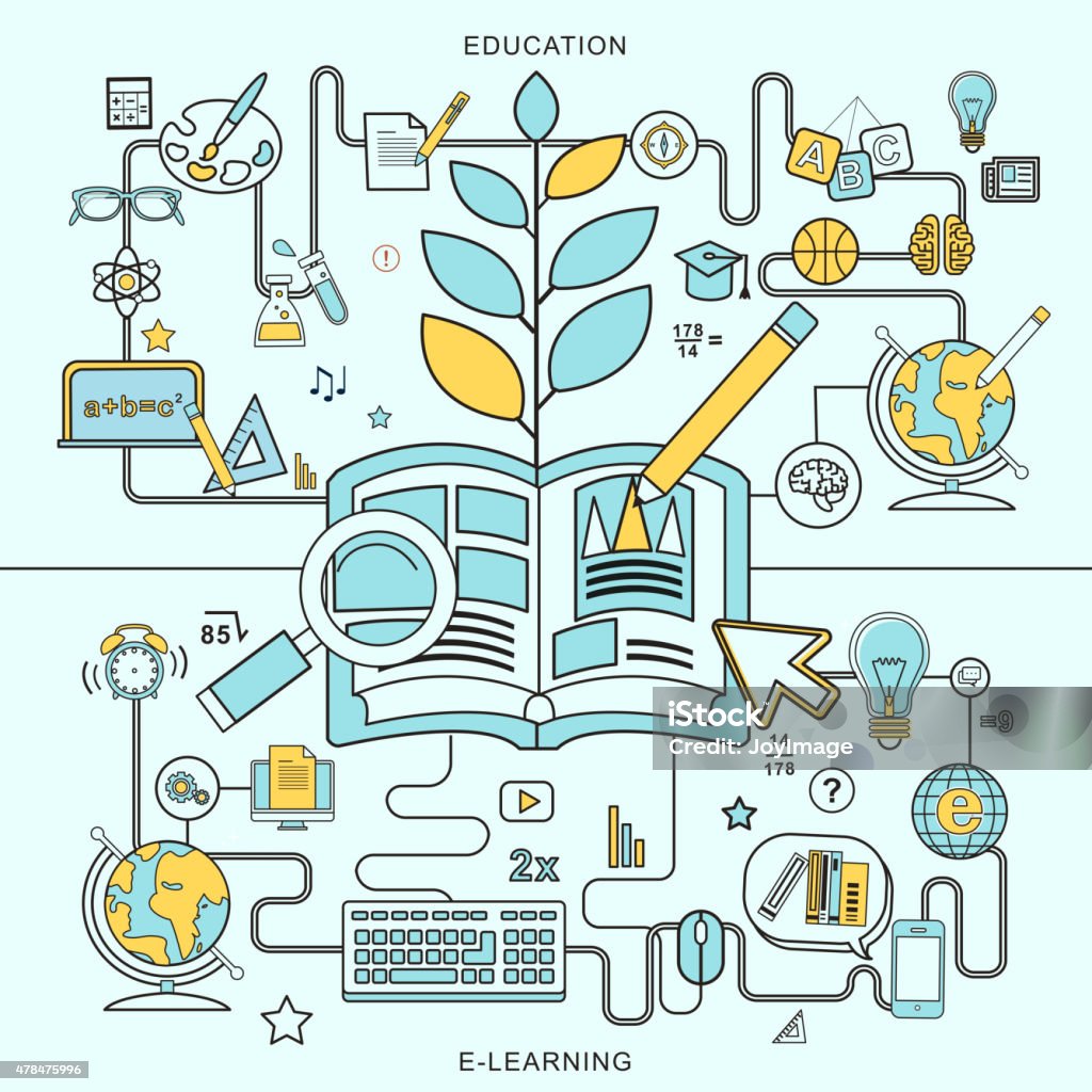 Professional Elearning Concept Education And Elearning Concepts Stock Illustration - Download Image ...