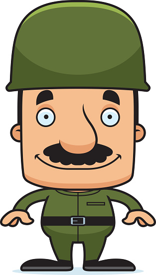 Cartoon Smiling Soldier Man Stock Illustration - Download Image Now - 2015,  Adult, Adults Only - iStock