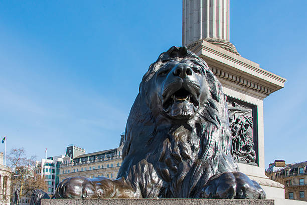 istock Bronze Lion Statue at Trafalgar Square, London 478480886