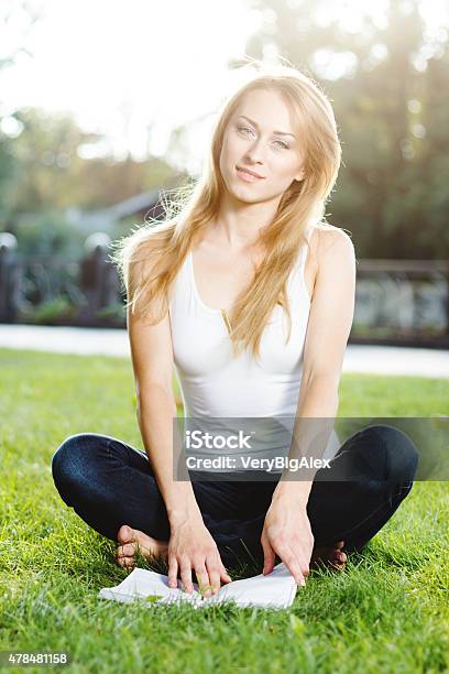 Young Woman Having A Fresh Morning Outdoor Stock Photo - Download Image Now - 2015, Adult, Barefoot