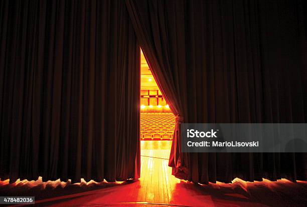 Moving Stage Curtains Stock Photo - Download Image Now - Stage Theater, Theatrical Performance, Stage - Performance Space