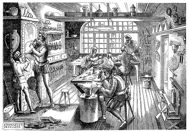 istock Antique illustration of blacksmith/jewellery production 478482482