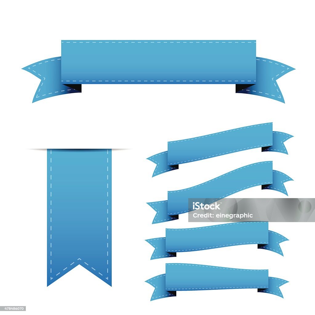Blue Ribbon Block Blue Ribbon Vector Set Stock Illustration - Download Image Now - 2015 ...