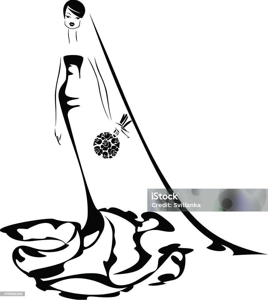 Beautiful bride Beautiful bride Isolated on white background 2015 stock vector