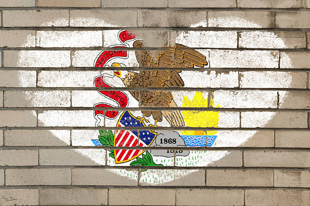 istock heart shape flag of illinois on brick wall 478490790