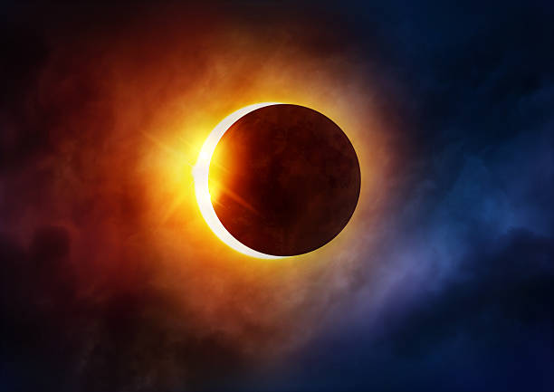 Solar Eclipse Solar Eclipse. The moon moving in front of the sun. Illustration eclipse photos stock pictures, royalty-free photos & images