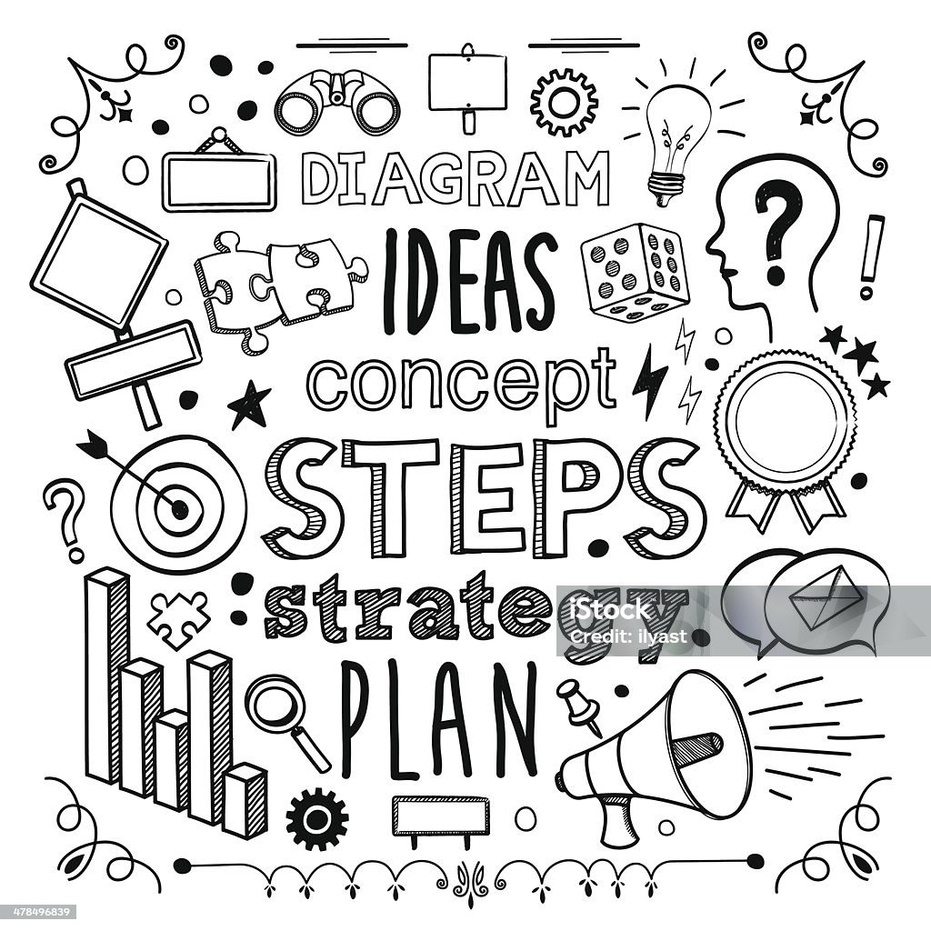 Diagram & Plan Diagram & Plan themed (doodle) hand-drawn illustration. Doodle stock vector