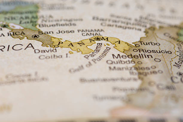 istock Macro of Panama on a globe 478498430