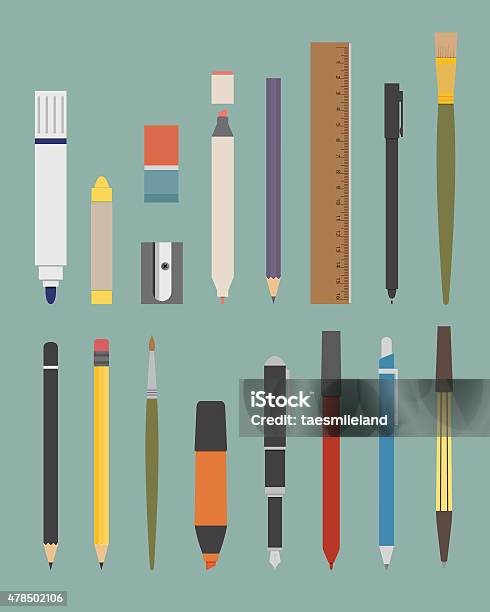 Basic Drawing Tools Set Basic Drawing And Writing Tool Set Stock Illustration - Download Image ...