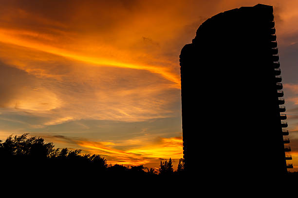 Sunrise in front of the building