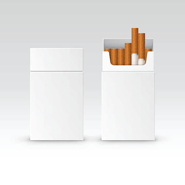 ilustraciones, imágenes clip art, dibujos animados e iconos de stock de vector en blanco paquete de paquete de cigarrillos aislado - paquete cigarrillos