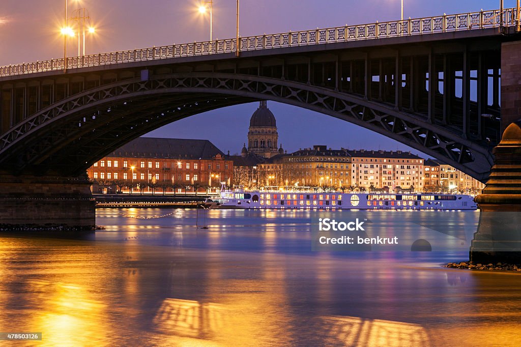 Theodor-Heuss-Brücke und Christuskirche - Lizenzfrei Mainz Stock-Foto