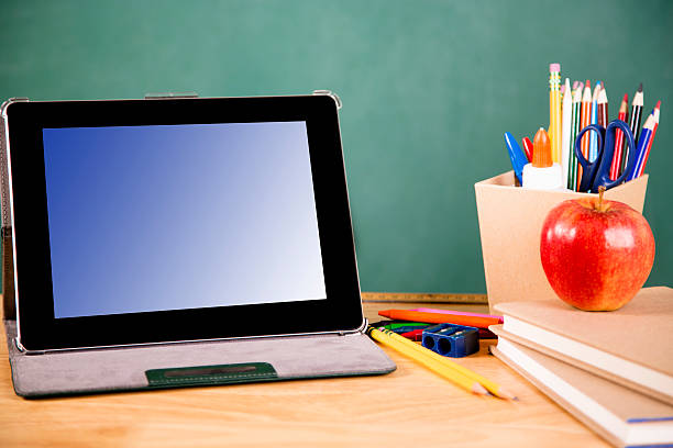istock Back to school. Digital tablet, school supplies on desk. Education. 478503132