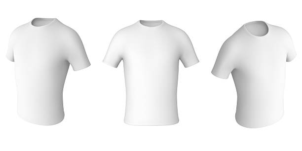 istock White T-shirt set isolated on white background.3d illustration 478507852