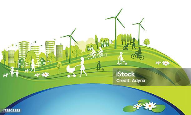 Green City Life Stock Illustration - Download Image Now - 2015, Adult, Architecture