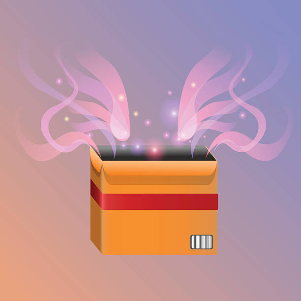 magic box - inside of three dimensional backgrounds crate stock illustrations