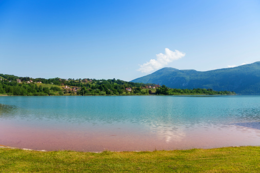 Lake d'aiguebelette in France on summer day