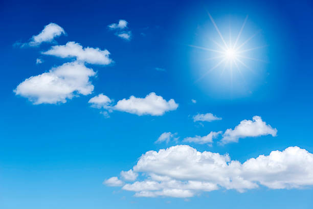 istock Blue sky and cloud with bright sun star flare background. 478510720
