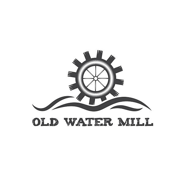 illustrazioni stock, clip art, cartoni animati e icone di tendenza di vecchio vintage illustrazione water mill - water wheel