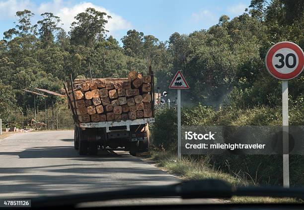 Logging Truck Parked On Antananarivo Madagascar Highway Stock Photo - Download Image Now