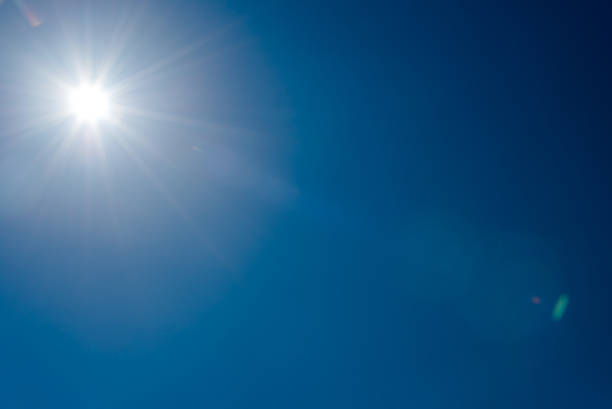 istock Sun and flare  in clear blue sky without clouds 478514104