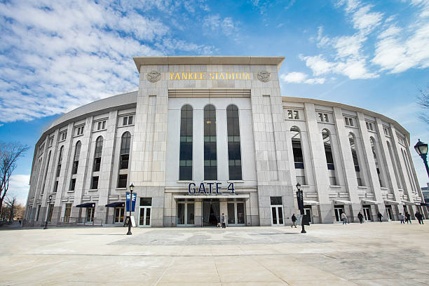 Yankee Stadium Bronx, New York City, USA - March 8, 2014: View of Yankee Stadium in the South Bronx in New York City. It is the home ballpark for the New York Yankees. major league baseball stock pictures, royalty-free photos & images